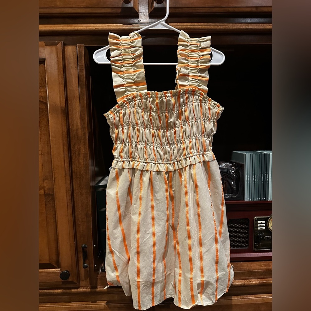 English Factory Cream Top with Orange Ribbon Detail